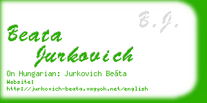 beata jurkovich business card